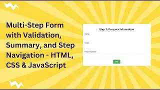 Multi-Step Form with HTML, CSS, and JavaScript | Step-by-Step Guide 📝👨‍💻