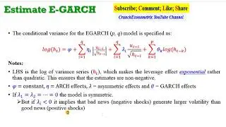 (EViews10): How to Estimate Exponential GARCH Models   