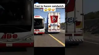Casi lo hacen sandwich 😱🤣🥪 #truck #simulator #trailer #american #camion #trucks