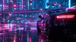 Neon Night Drive ~ Rainy After Midnight Synthwave for Coding, Focus & Deep Work 🚗 No Vocals