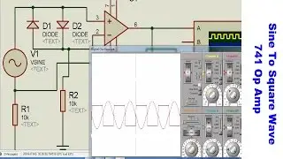 741 op amp sine to square wave converter