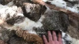 Плед из натуральных шкурок кролика