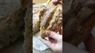 Простой рецепт хлеба🍞 без замеса теста#рецептхлеба#хлеб #хлебдомашний#хлебвдуховке