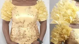 Offshoulder blouse with ruffles on the sleeve||Learn how to cut and stitch. part 1