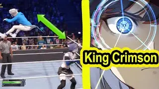 Kronii activates King Crimson to dodge Gura's attack in WWE2K22