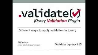 Different ways to validate a form | Jquery types of validation | validation of a form