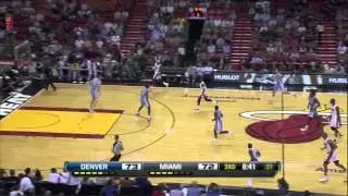 Dwyane Wade highlights vs Nuggets 03/11/12 14 points (4 nice blocks)