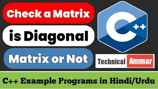 C++ Program to Check a Matrix is Diagonal Matrix or Not | C++ Example Programs 