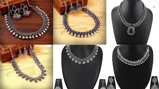 oxidised silver jewellery necklace//with price//link in description
