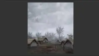 landscape Photomanipulation - Art Process (the fogy village)