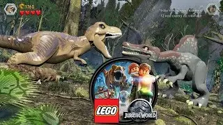Прохождение Lego Jurassic World - Тираннозавр против Спинозавра!#12