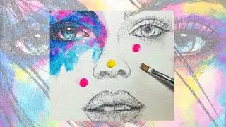 Abstract Portrait / Painting Process in Acrylics
