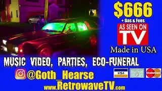 Goth Hearse Commercial 1 : Retrowave TV Studio 80's 90's Retro Hearse