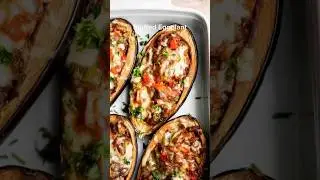 Mediterranean stuffed eggplant recipe #eggplantrecipe
