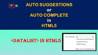 How to set autosuggestion | autocomplete features with datalist | HTML-5