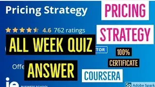 Pricing Strategy all week quiz answer || Pricing Strategy coursera quiz answer || Pricing Strategy