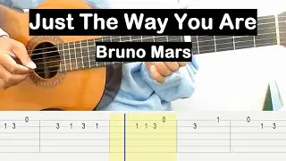 Just The Way You Are Guitar Tutorial (Bruno Mars) Melody Guitar Tab Guitar Lessons for Beginners