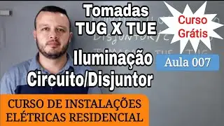 Tomada TUG X TUE - Iluminação - Circuito/Disjuntor. Detalhes sobre o projeto.
