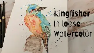 How to paint  Kingfisher in loose watercolor for beginners |@ArtandcraftbyShakira .
