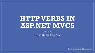 HTTP Verbs In ASP.NET MVC | ASP.NET MVC