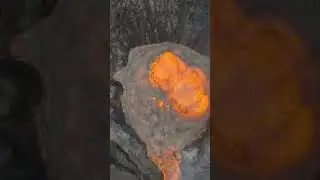 Volcanic Crater with Lava 