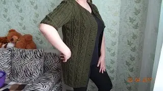 Болотный ажурный жакет