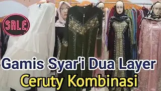 Jual Pakaian Wanita Online • Santi collection Gamis syar'i dua Layer #onlineshopping #fashionmurah