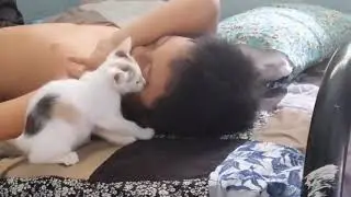 Kitty Licking My Eyes