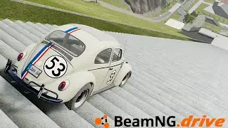 DESCENDO ESCADARIA COM FUSCA - Beamng Drive #10