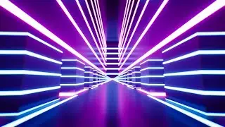 Glowing Striped Neon Lights Corridor VJ Loop Infinite Background 1Hours