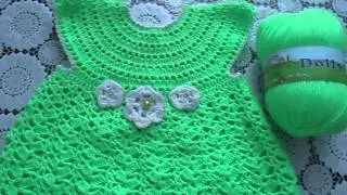 Детское платье крючком из пряжи Vita Dolly