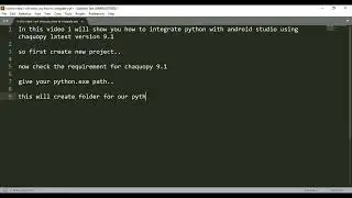 How to integrate Python with Android Studio using chaquopy latest version 9.1 #androidstudio #python
