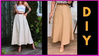 PASSO A PASSO COMO FAZER SAIA LONGA ELEGANTE, MODELO ALFAIATARIA [ CORTE E COSTURA]