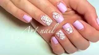 Завитки на Ногтях! Вензеля! Дизайн Ногтей Гель-Лаком! Лунный Маникюр!  Nail Art Designs