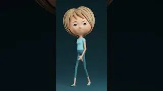 Girl Character Walk Cycle Loop Animation 