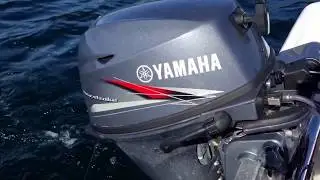 Yamaha 9.9  4 stroke boat motor. Sound ceck and test