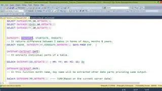 Basics of Date Time Functions and real-time usage