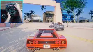 GTA Vice City: Remastered 2021 STEERING WHEEL + SHIFTER  CLASSIC CHEETAH GAMEPLAY  [GTA 5 PC Mod]