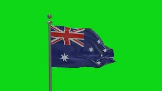Australian waving flag [green screen]