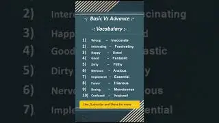 Basic vs Advanced English// Spoken english learning videos//vocabulary words English learn
