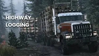 SnowRunner | Highway Logging Run with Medium Logs (No Commentary)