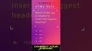 HTML MCQs Challenge? Biggest heading 