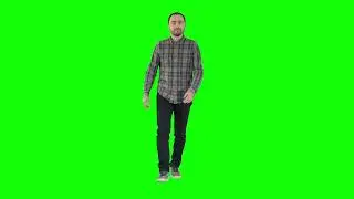 Man Walking Toward Camera | Green Screen Footage | Free Chroma Key Stock Clip