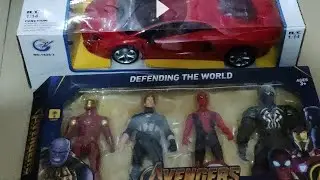 Unboxing Dressing Table Doll RC Laborghirni and Avengers Set