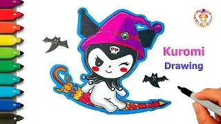 How to draw Halloween Kuromi 🖤 Kuromi drawing easy step by step | Onegai My Melody