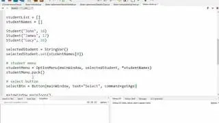 Using Tkinter's OptionMenu to interact with objects