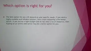 What's the difference between cloud computing and hosting on an online web server