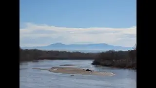View from Bridge of the I-66 across Rio Grande River. Albuquerque. New Mexico Dec 2019.