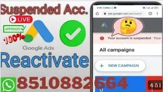 Reactive live Approved Suspended Google Adwords Accounts 100% Google Ads successful