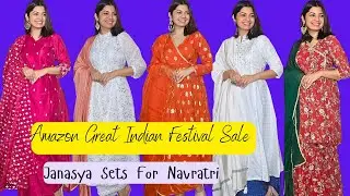 AMAZON GREAT INDIAN FESTIVAL SALE | COLOURFUL KURTA SETS FOR NAVRATRI | JANASYA